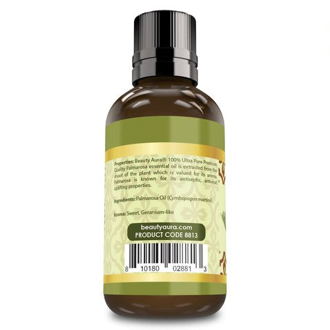 Image of Beauty Aura Premium Collection- Ultra Pure Palmarosa Essential Oil - 1 oz Bottle