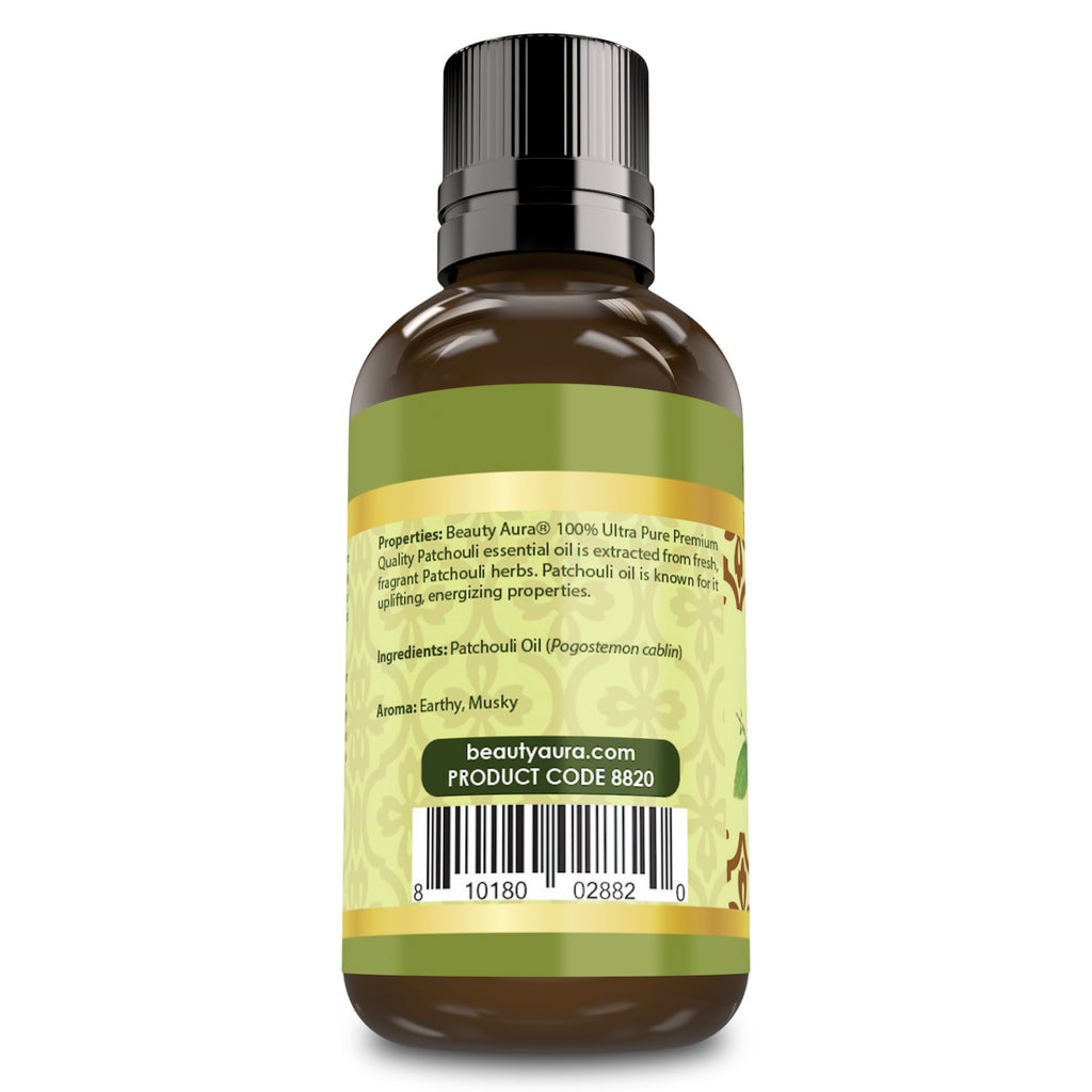 Beauty Aura Premium Collection Patchouli Essential Oil | 1 Fl Oz