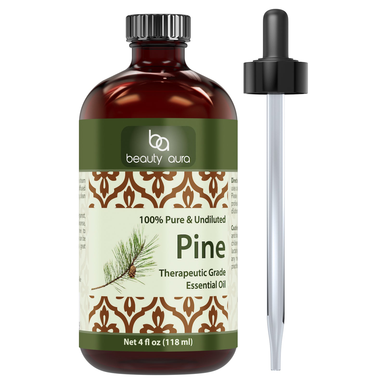 Beauty Aura Pine Oil | Therapeutic Grade Essential Oil | 4 Fl. Oz (118 ml)