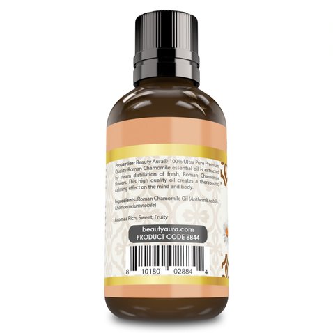 Beauty Aura Premium Collection - Ultra Pure Roman Chamomile Essential Oil | 1 Oz