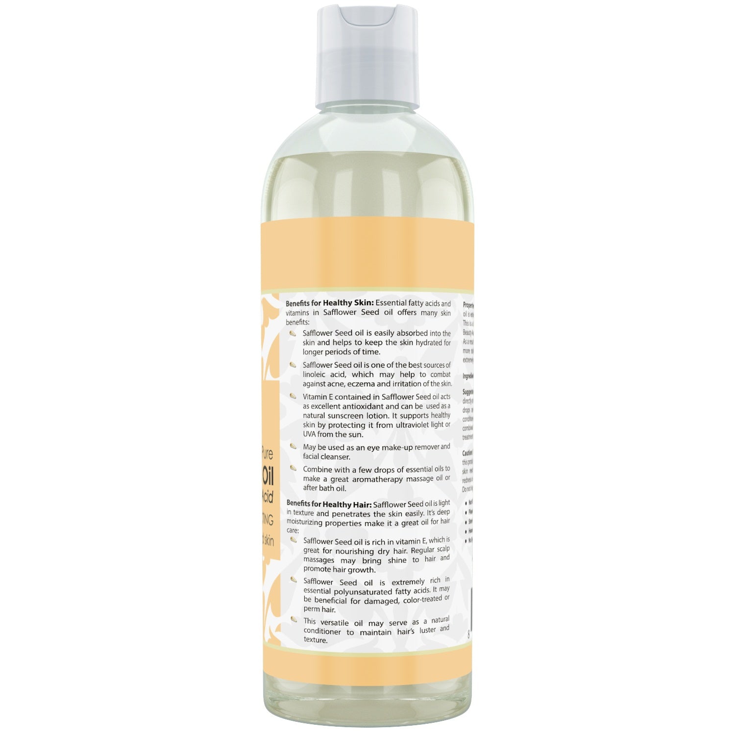 Beauty Aura Safflower Seed Oil | 16 Fl. Oz (473 ml) | Moisturizing & Protecting