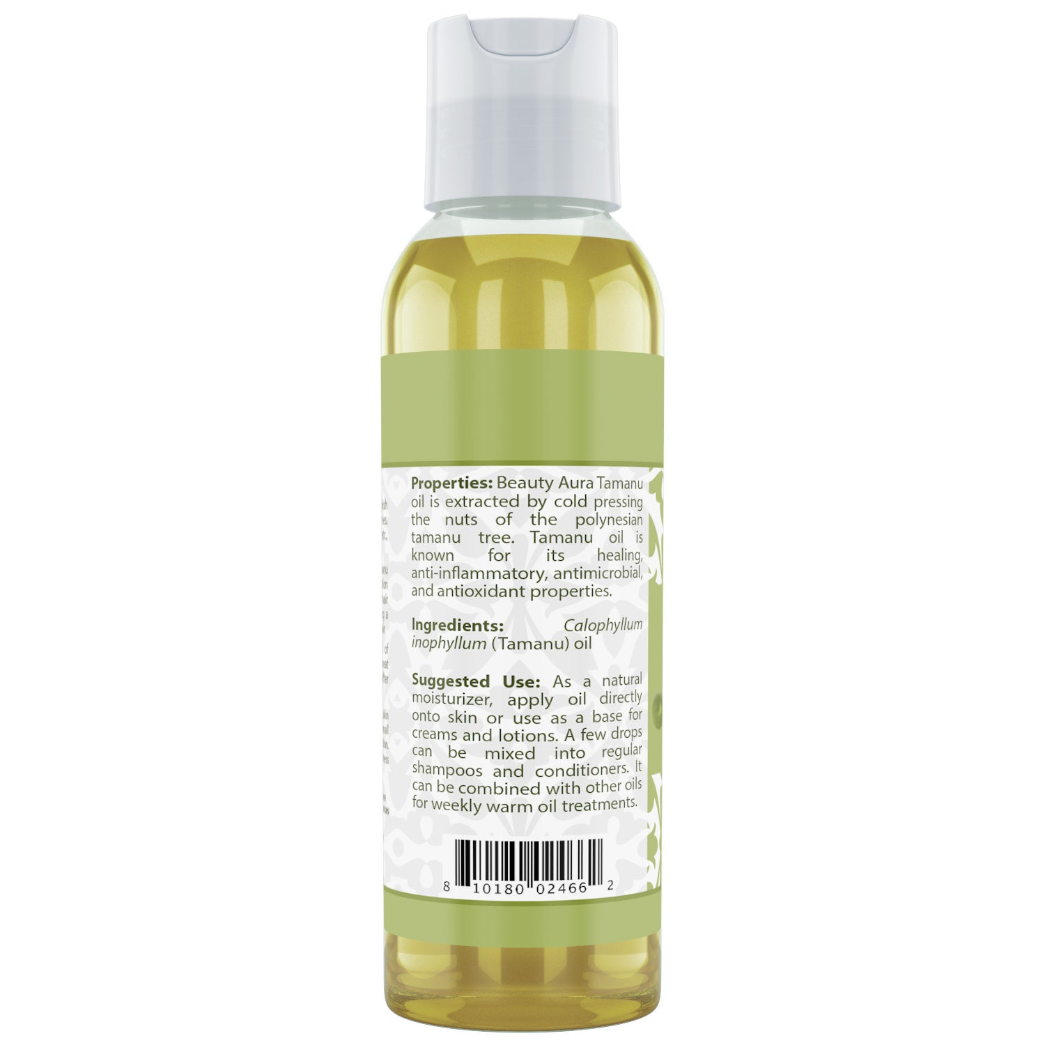 Beauty Aura Tamanu Nut Oil | 100% Pure - for Healthy Hair, Skin & Nails. | 4 Oz