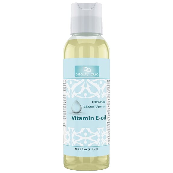 Beauty Aura Vitamin E oil | 4 Fl. Oz (118 ml) | 28,000 IU per Oz.