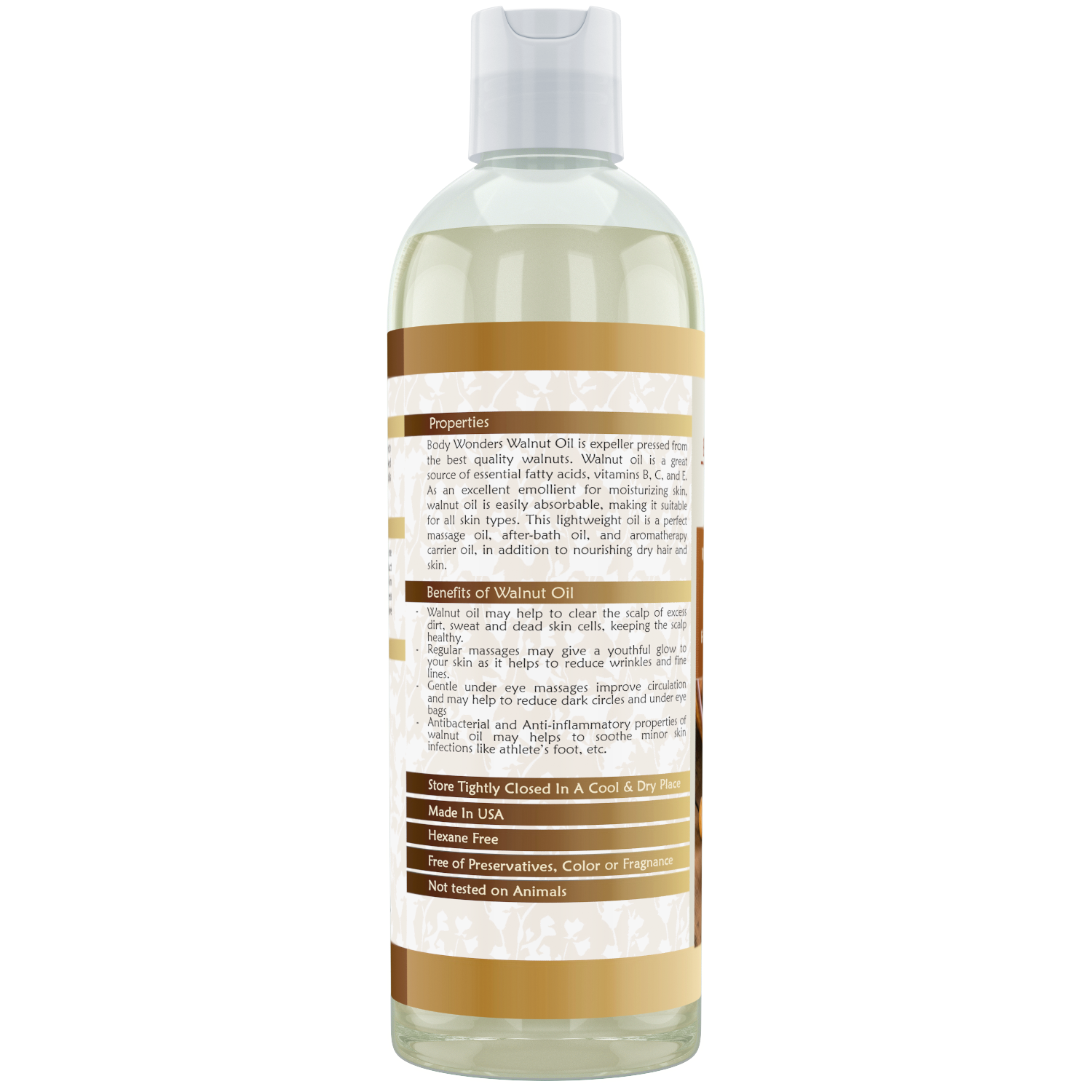 Body Wonders Walnut Oil | 16 Fl. Oz (473 ml) | 100% Pure