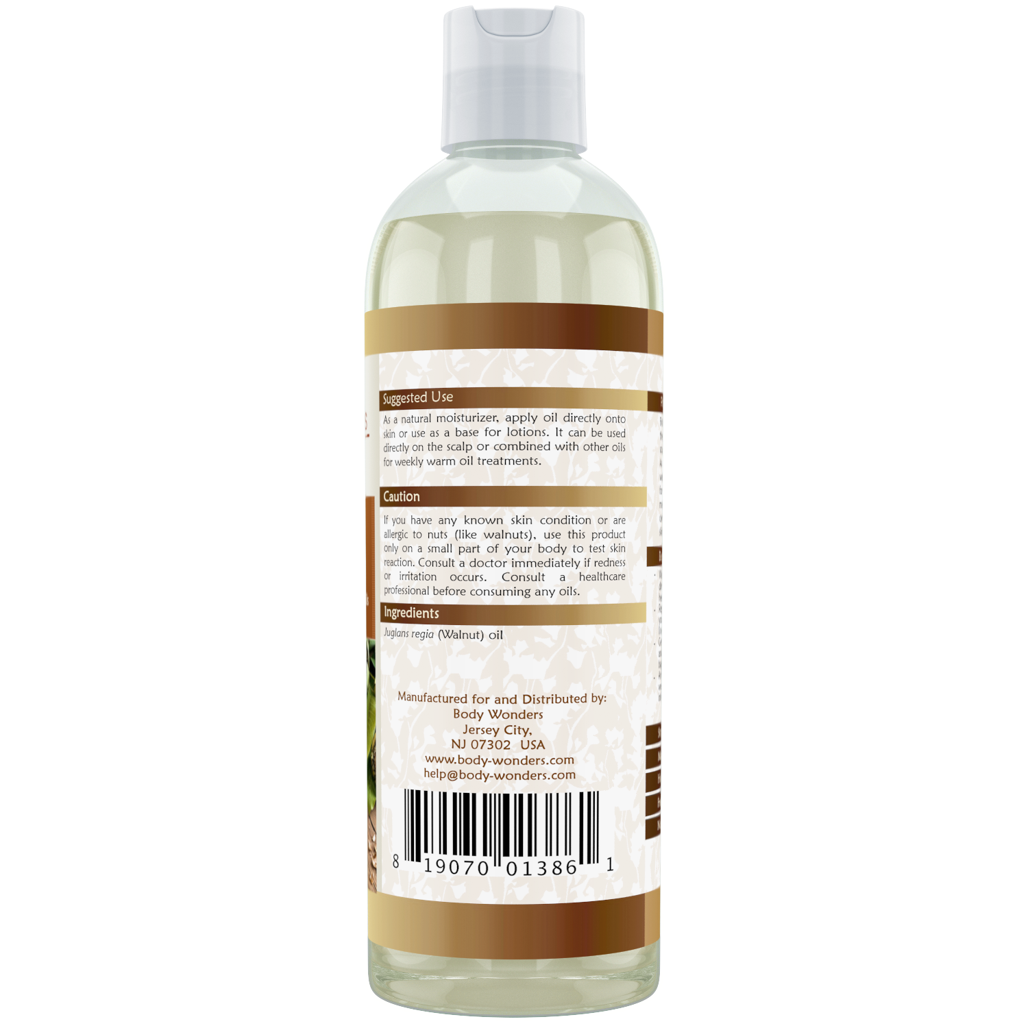 Body Wonders Walnut Oil | 16 Fl. Oz (473 ml) | 100% Pure