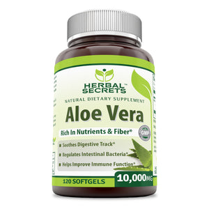 Herbal Secrets Aloe Vera | 10000 Mg | 120 Softgels