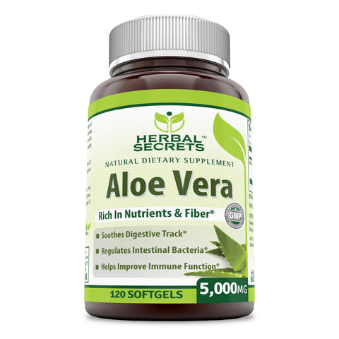 Image of Herbal Secrets Aloe Vera | 5000 Mg | 120 Softgels