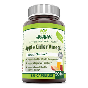 Herbal Secrets Apple Cider Vinegar | 500 Mg | 250 Capsules