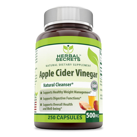 Image of Herbal Secrets Apple Cider Vinegar | 500 Mg | 250 Capsules