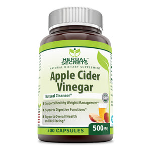 Herbal Secrets Apple Cider Vinegar | 500 Mg | 500 Capsules