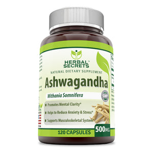 Herbal Secrets Ashwagandha Extract | 500 Mg | 120 Capsules