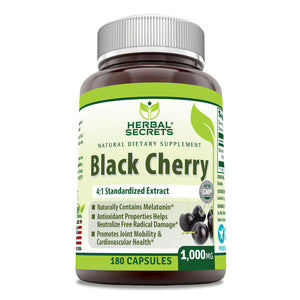 Herbal Secrets Black Cherry | 1000 Mg | 180 Capsules