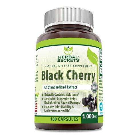 Image of Herbal Secrets Black Cherry | 1000 Mg | 180 Capsules