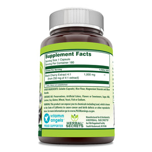 Herbal Secrets Black Cherry | 1000 Mg | 180 Capsules