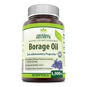 Herbal Secrets Borage Oil | 1000 Mg | 90 Softgels