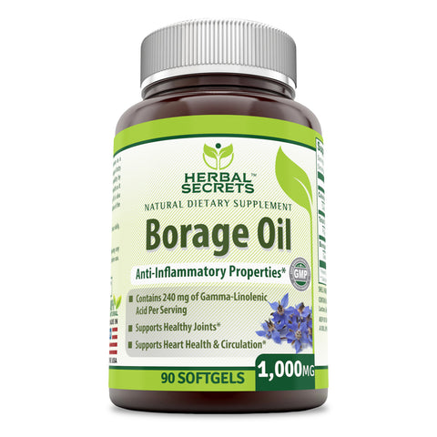 Image of Herbal Secrets Borage Oil | 1000 Mg | 90 Softgels