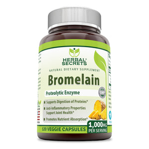 Herbal Secrets Bromelain 1000 Mg 120 Veggie Capsules