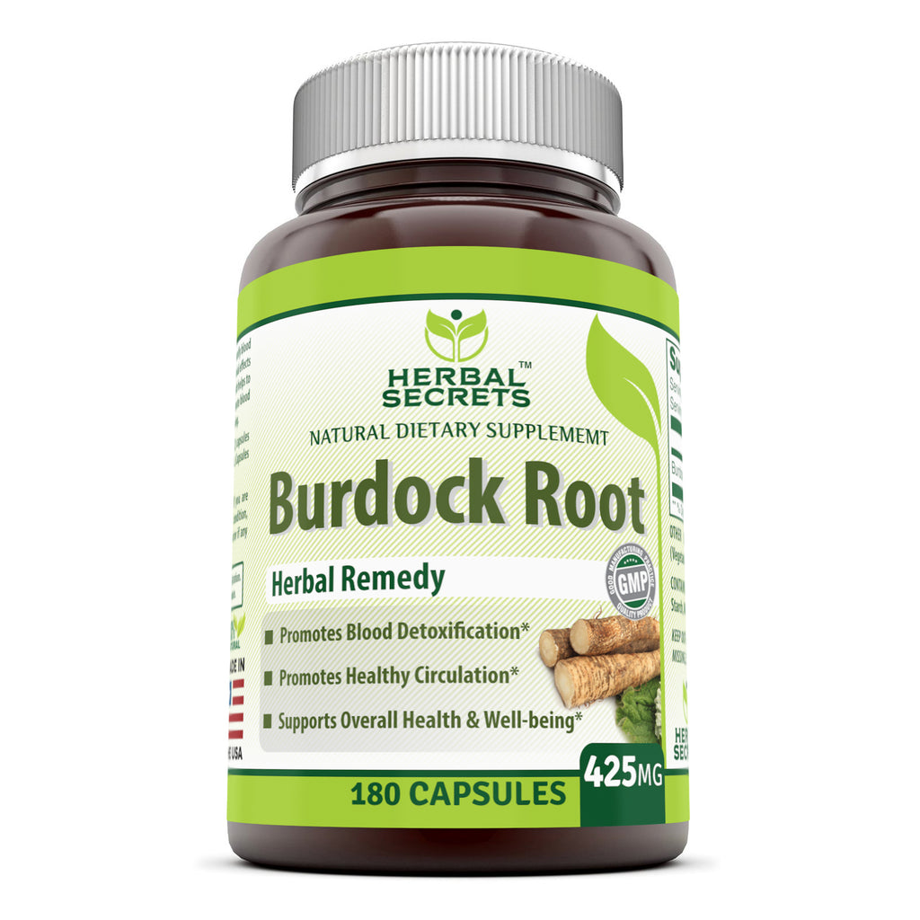 Herbal Secrets Burdock Root | 425 Mg | 180 Capsules