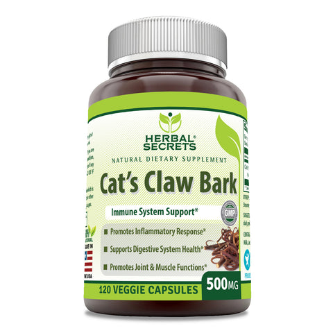 Image of Herbal Secrets Cat'S Claw Bark |  500 Mg | 100 Capsules