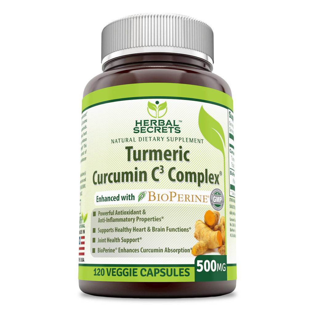 Herbal Secrets Turmeric Curcumin C3 Complex | 500 Mg | 120 Veggie Capsules