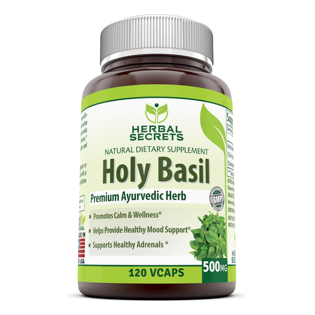 Herbal Secrets Holy Basil | 500 Mg | 120 Veggie Capsules