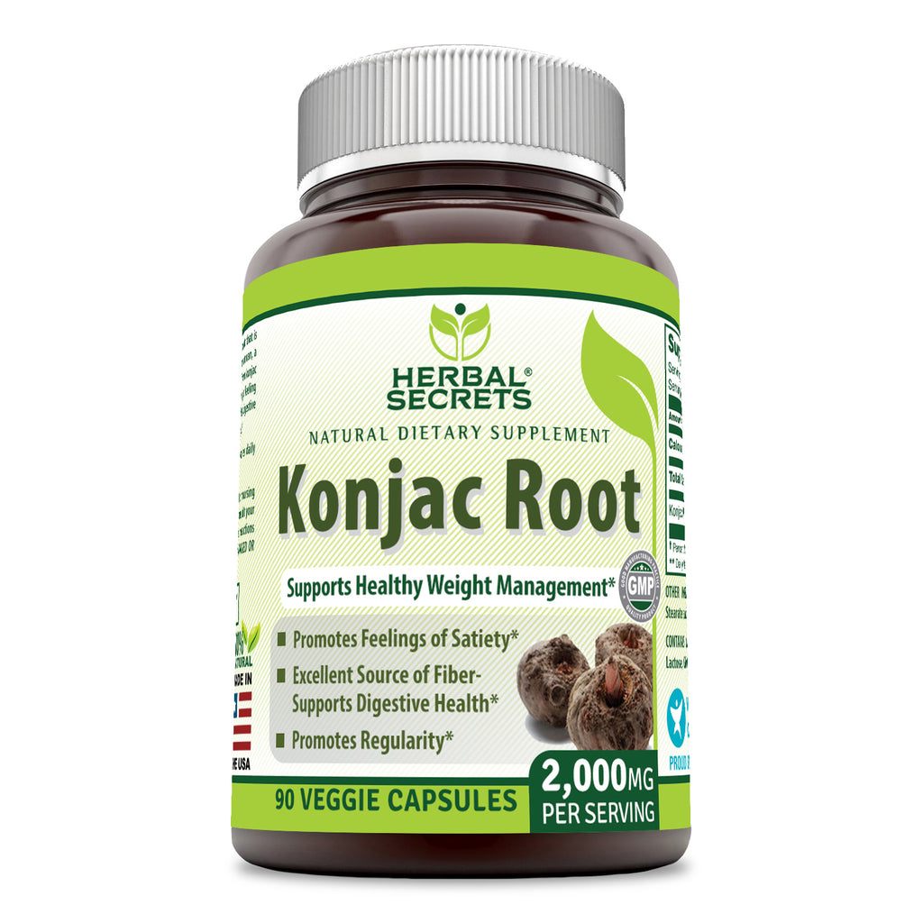Herbal Secrets Konjac Root 2000 Mg 90 Veggie Capsules