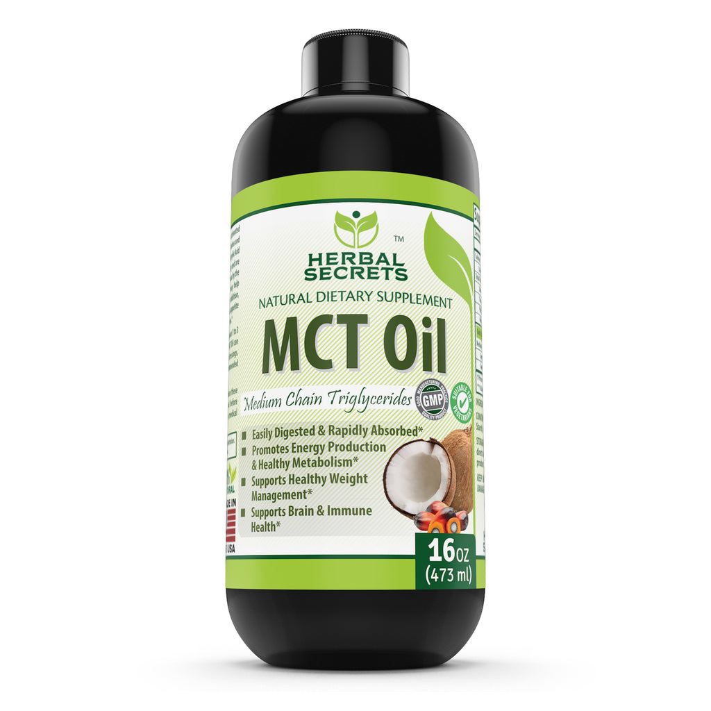 Herbal Secret 100% Pure MCT Oil, 16 Fl Oz