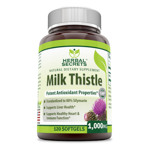 Herbal secrets Milk Thistle | 1000 Mg | 120 Softgels
