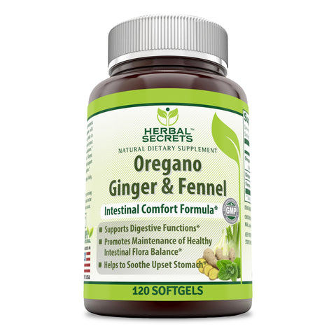 Herbal Secrets Oregano Ginger & Fennel 120 Softgels