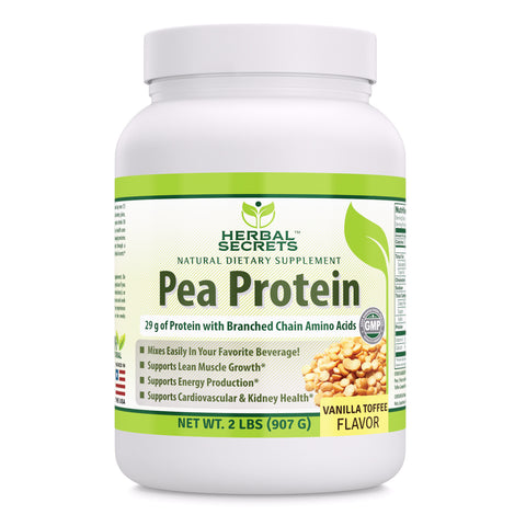 Herbal Secrets Pea Protein | Vanilla Toffee Flavor | 2 Lbs