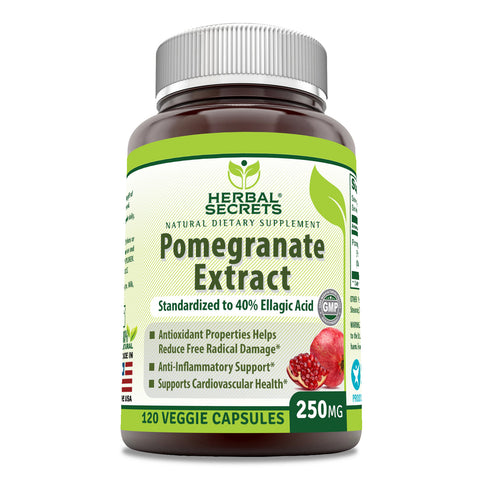 Image of Herbal Secrets Pomegranate Extract 250 Mg 120 Capsules
