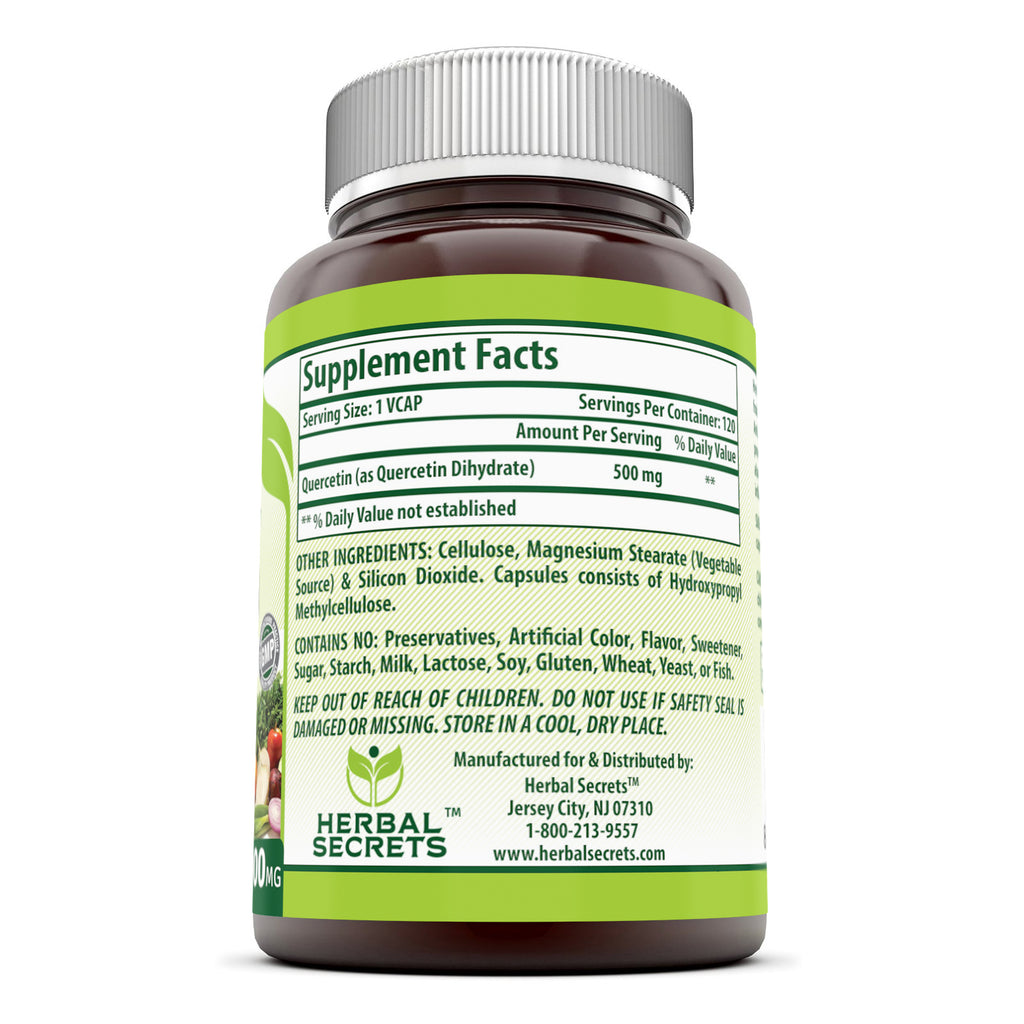 Herbal Secrets Quercetin | 500 Mg | 120 Vegetarian Capsules