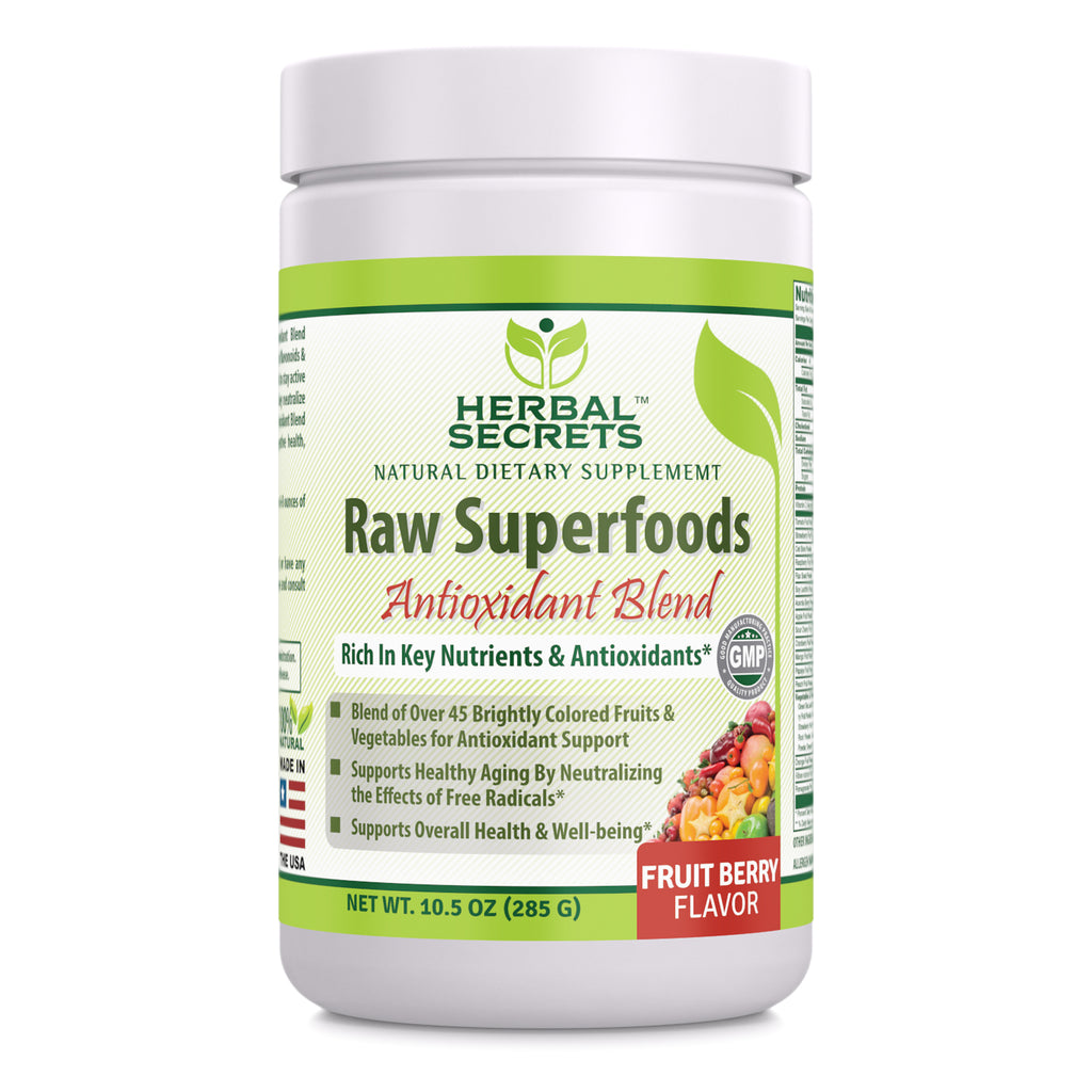 Herbal Secrets Raw Superfoods Antioxidant Blend Fruit Berry Flavor | 10.5 Oz