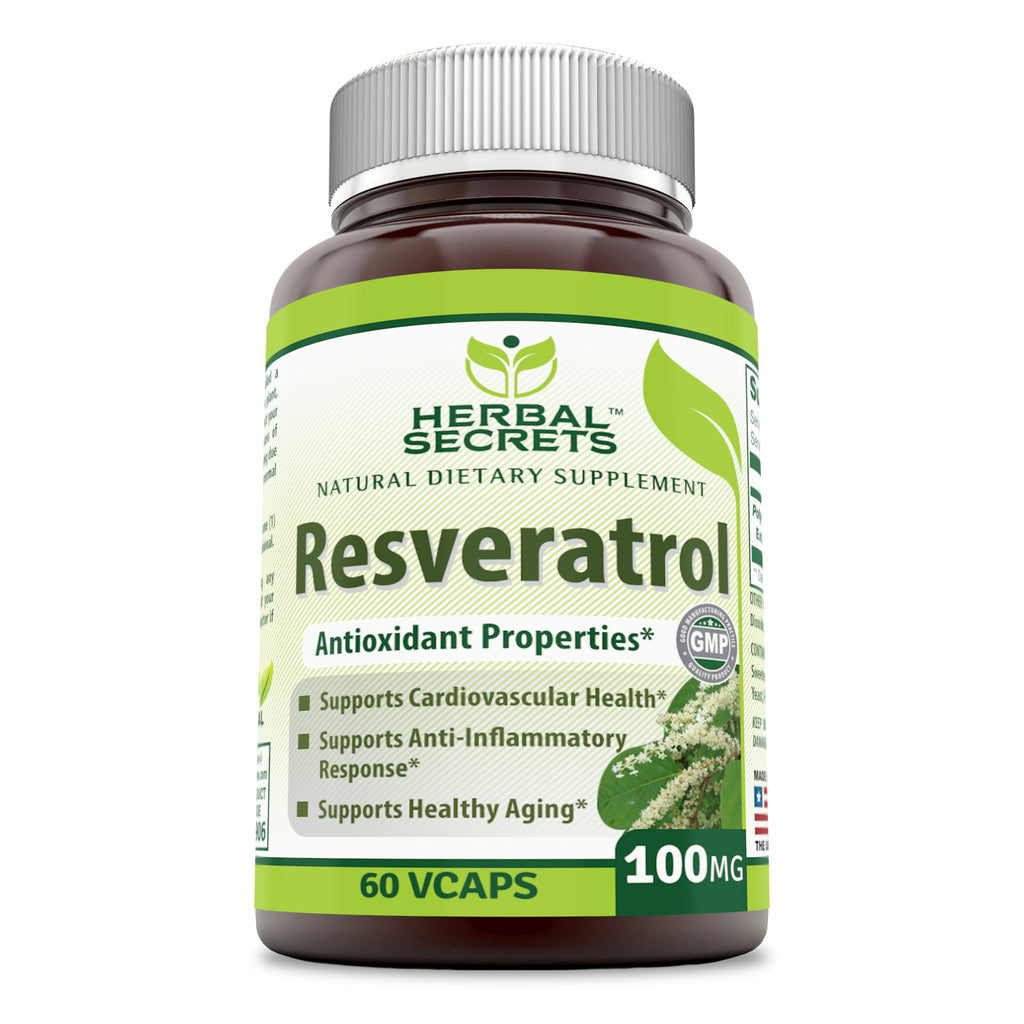 Herbal Secrets Resveratrol 100 Mg 60 Veggie Capsules