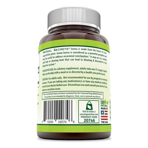 Image of Herbal Secrets Organic Senna 500 Mg 120 Veggie Capsules