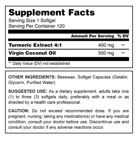Herbal Secrets Turmeric & Coconut | 900 Mg | 120 Softgels