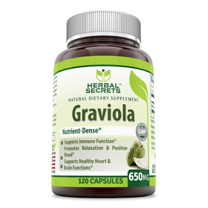 Herbal Secrete Graviola 650 Mg 120 Capsules - Amazing Nutrition